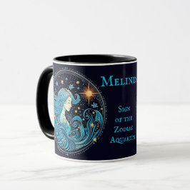 Taza Regalo de cumpleaños Aquarius Añadir nombre café N