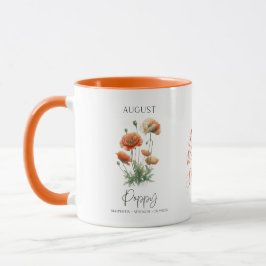 Taza Regalo de cumpleaños de amapola de flor del mes de