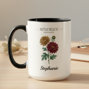 Taza Regalo de cumpleaños de noviembre Flor de nacimien