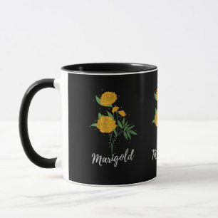 Taza Regalo de cumpleaños de octubre marigold flor vint