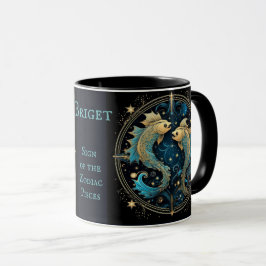 Taza Regalo de cumpleaños de Pisces Añadir nombre a caf