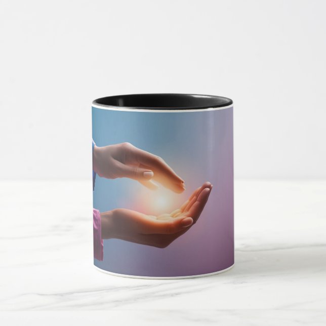 Taza Regalo de curación: Mug "Manos de curación" (Centro)