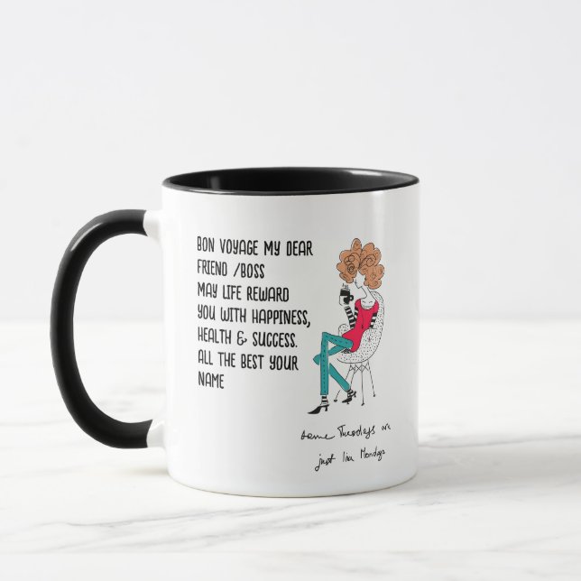 Taza Regalo de despedida personalizado para un amigo ir (Izquierda)