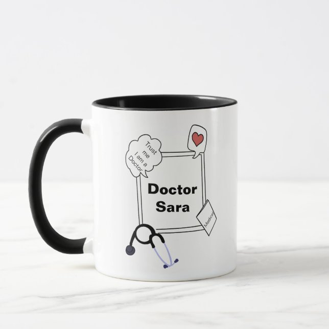 Taza Regalo de diseño médico para Médico (Izquierda)