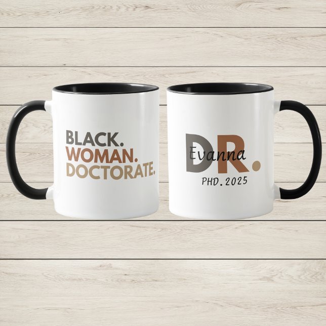Taza Regalo de doctorado de mujer negra, regalo de médi (Subido por el creador)