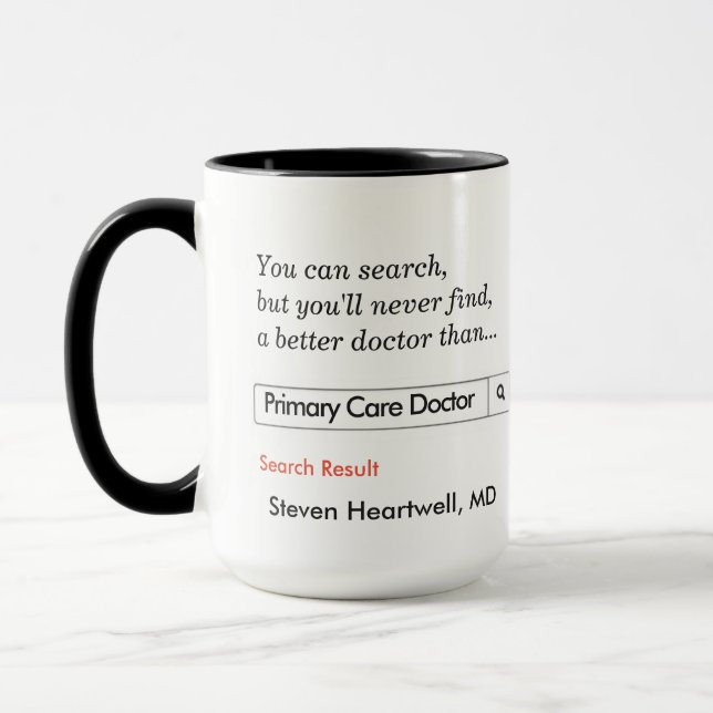 Taza Regalo de encargo para el médico de la atención (Izquierda)
