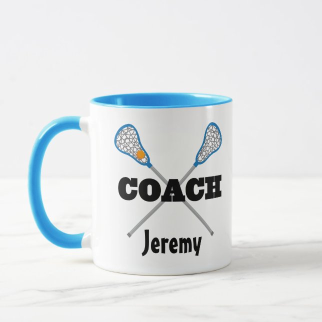 Taza Regalo de entrenador de Lacrosse personalizado (Izquierda)