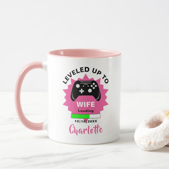 Taza Regalo de esposa recién casada levanta honra diver (Con donut)