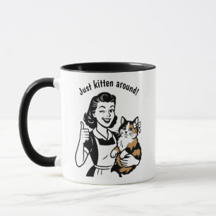 Taza Regalo de esposas de gato de Retro Calico de los a