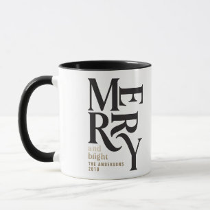 Taza Regalo de favores de las navidades de oro y negro