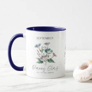 Taza Regalo de flor de gloria de la mañana del mes de n