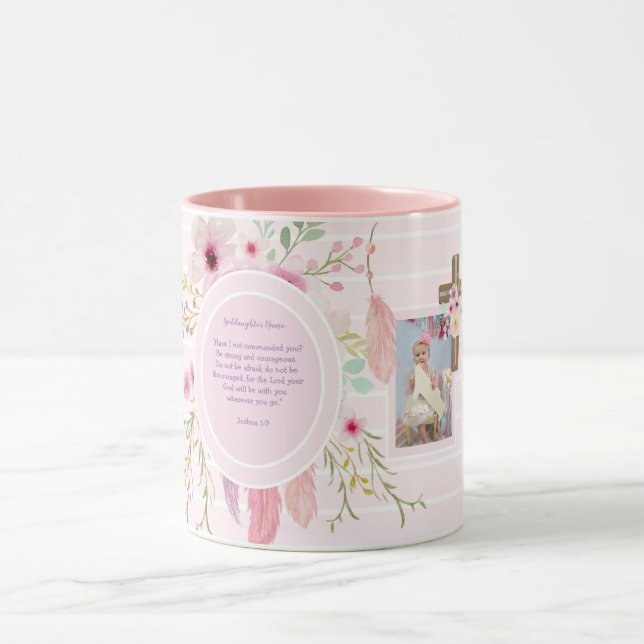 Taza Regalo de FOTO de palabras motivacionales de bonit (Centro)