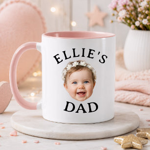 Taza Regalo de foto del Día del Padre con la cara del b