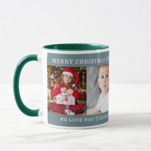 Taza Regalo de Foto Personalizada Mejor Abuelo Navidad