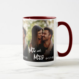 Taza Regalo de foto tipografía de escritura elegante pa