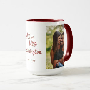 Taza Regalo de foto tipografía de escritura elegante pa