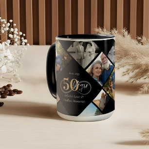 Taza Regalo de fotocolage del 50 aniversario de amor in