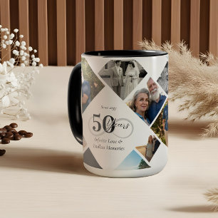 Taza Regalo de fotocolage del 50 aniversario de amor in