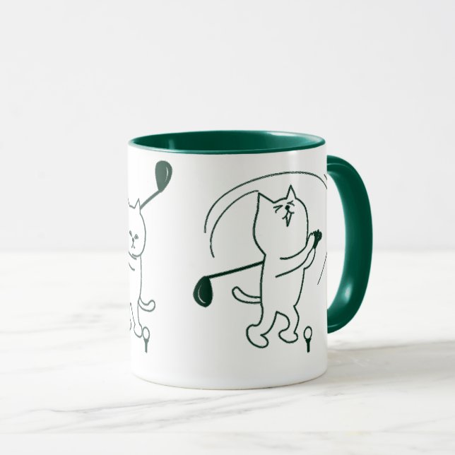 TAZA REGALO DE GOLFER CAT, FUNNY GOLF STROS (Anverso derecho)