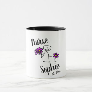 Taza Regalo De Graduación Para El Enfermero Nombre Adic