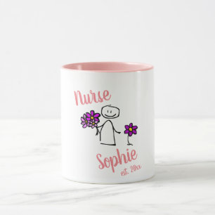 Taza Regalo De Graduación Para El Enfermero Nombre Adic