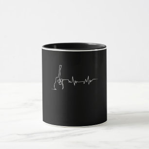 Taza Regalo De Guay Acústico De Guitarra Heartbeat Para
