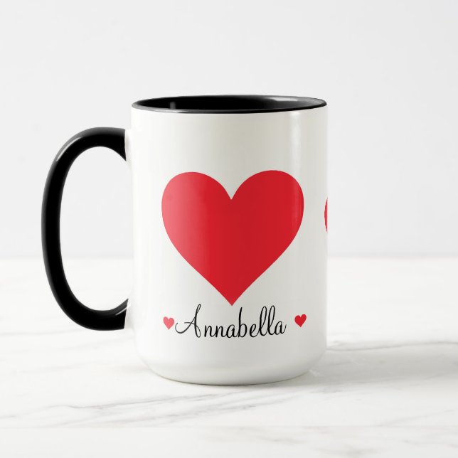 Taza Regalo De Guión Moderno Para Sus Sencillos Corazon (Izquierda)