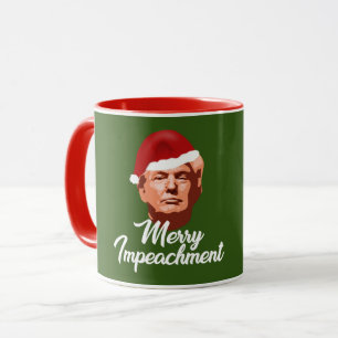 TAZA REGALO DE HAT DE TRUMP SANTA DE MERRY IMPEACHMENT