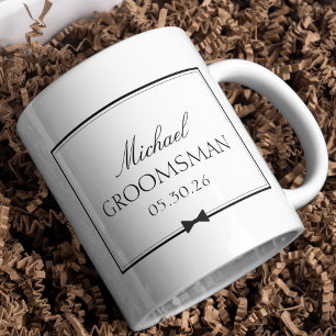 Taza Regalo de la fiesta de bodas de Bowtie para el Gro