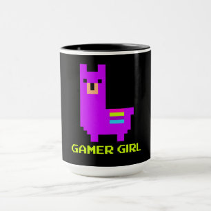 Taza Regalo de Llama Chica Cute Alpaca Llama Gamer de
