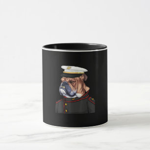 Taza Regalo de mamá de papá papá, Bulldog militar