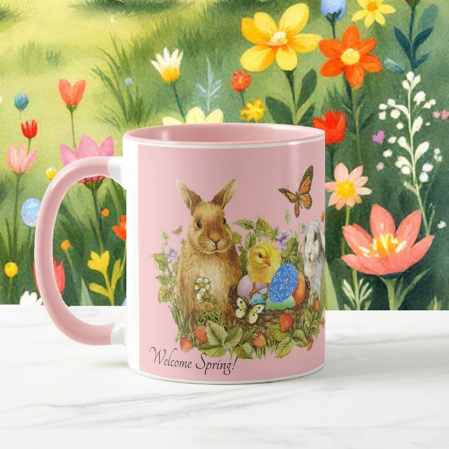Taza Regalo de mariposa de pollo de huevo de primavera  (Subido por el creador)