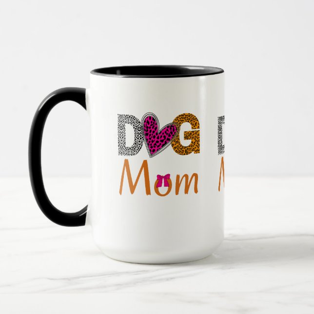Taza Regalo de moda de mamá de perro con estampado de l (Izquierda)