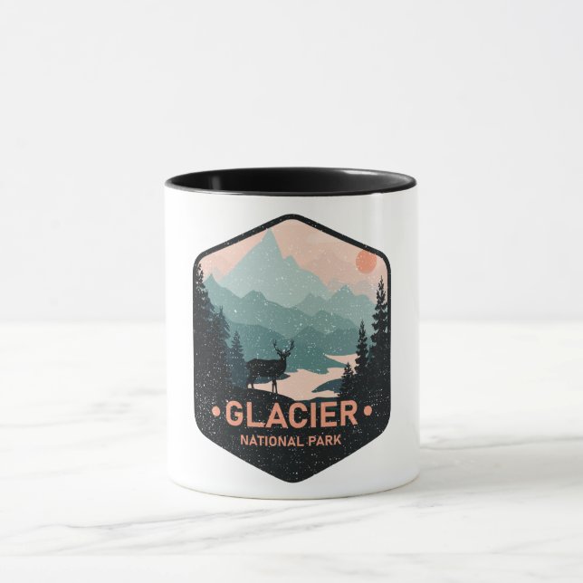 Taza Regalo de Montañas Deer del Parque Nacional Glacia (Centro)