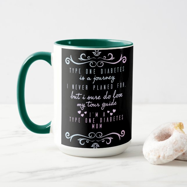 Taza Regalo de motivación para la mamá de la diabetes (Con donut)