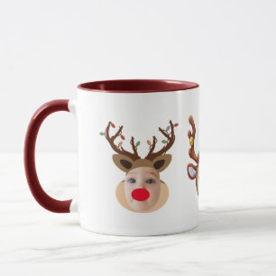 Taza Regalo de Navidad Caras Divertidas de Niños Café G