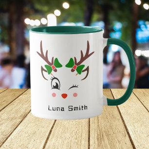 Taza Regalo de Navidad Cuerpos de Ciervo Lindo Café Ver