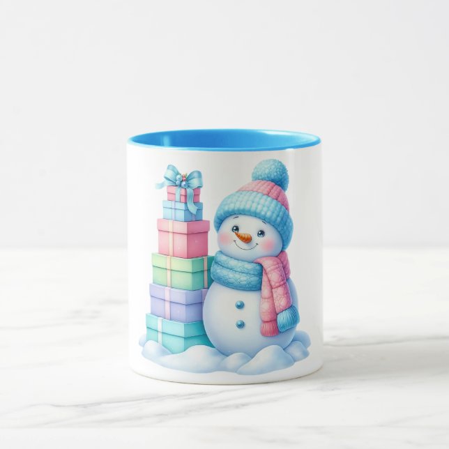 Taza regalo de Navidad de muñeco de nieve (Centro)