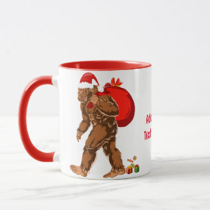 Taza Regalo de Navidad Sasquatch Santa Bigfoot Yeti