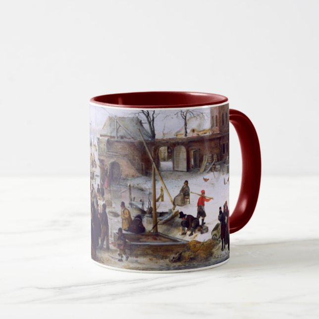 Taza Regalo de Navidades de Bellas Artes de invierno (Anverso derecho)