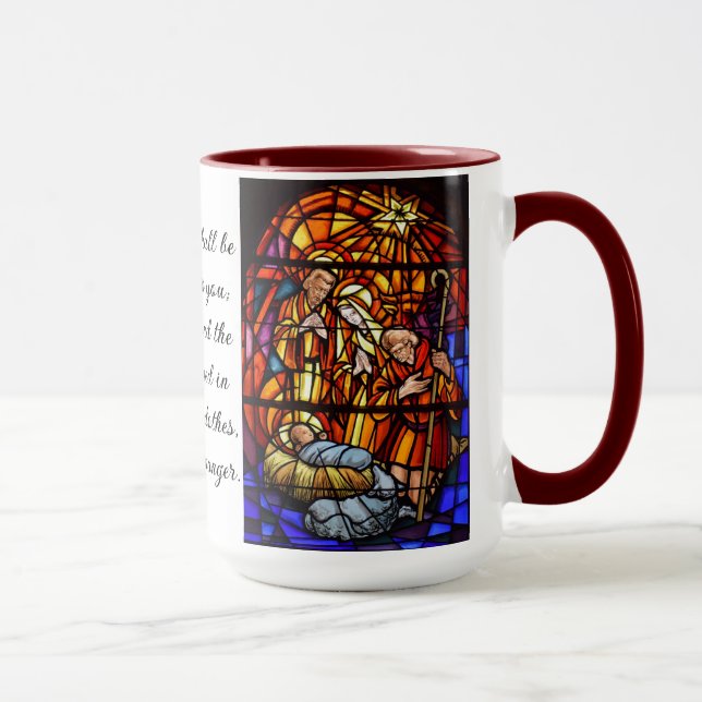 Taza Regalo de Navidades de imágenes de vidrio manchado (Derecha)