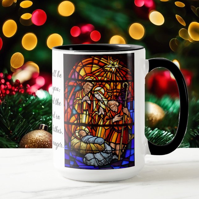 Taza Regalo de Navidades de imágenes de vidrio manchado (Subido por el creador)