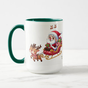 Taza Regalo de Navidades festivos de Santa Sleigh Ride