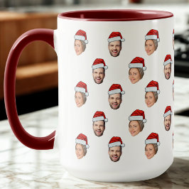 Taza Regalo de Navidades fotográficos Santa Hat Persona