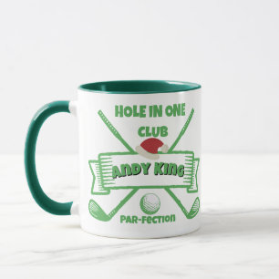 Taza Regalo de Navidades personalizados Golfer, nombre
