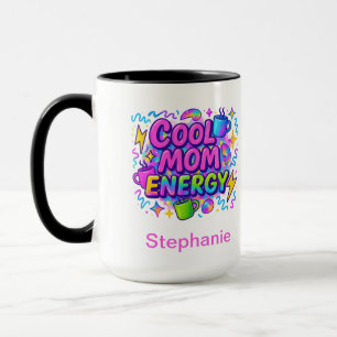 Taza Regalo de neón azul rosado personalizado para mamá