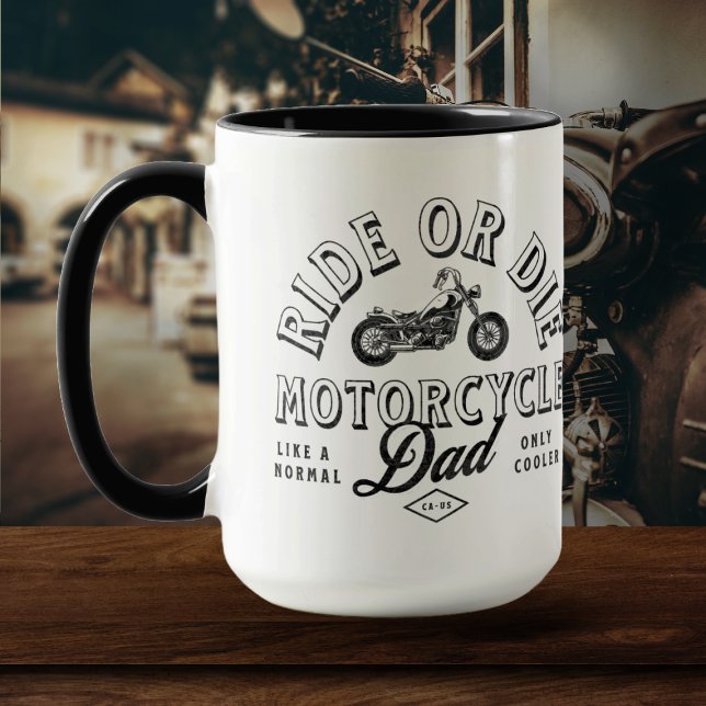 Taza Regalo de papá de moto clásico de época de niños (Subido por el creador)
