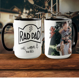 Taza Regalo De Papá Rad Retro De Los Niños Foto Trendy 