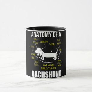 Taza Regalo de perro Anatomía De Dachshund
