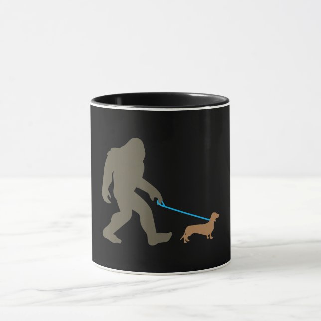 Taza Regalo de perro | Caminata en bicicleta Dachshund (Centro)